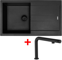 Sinks AMANDA 860 BL Nanoblack + COMFORTA Nanoblack 
